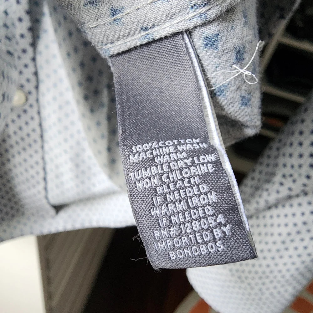 BONOBOS Men's shirt Navy Dot SZ M - Picture 4 of 7